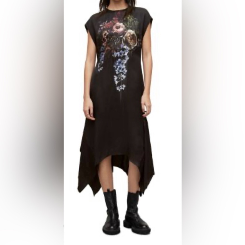 All Saints Gian Sabrina Graphic Print Dress